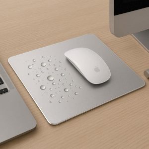17 Aluminum Metal Mouse Pad Silver Hard Surface Precise Tracking Waterproof Slim Design for Apple MacBook Pro and iMac Desktop Setup