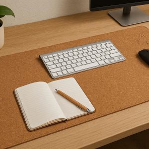 6 Cork Desk Mat Eco Friendly Natural Wood Surface Large Writing Pad Waterproof Heat Resistant Mouse Pad for Sustainable Office Space